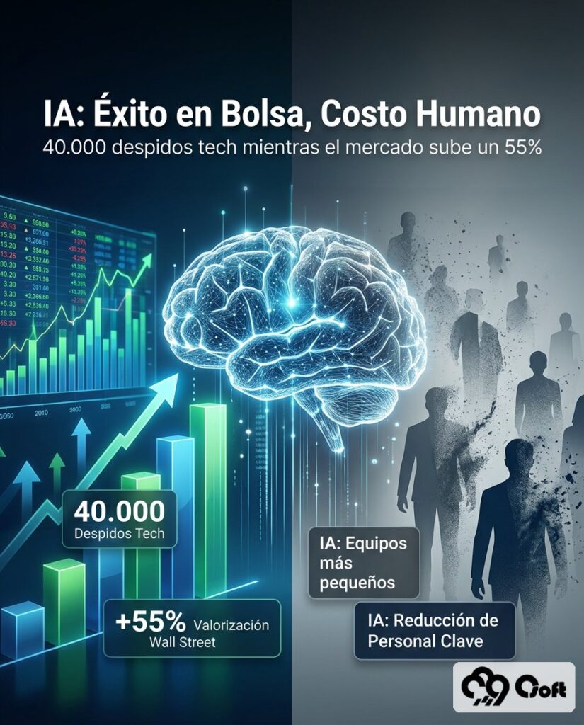 Inteligencia Artificial: Despidos tech y el auge en valor de mercado.