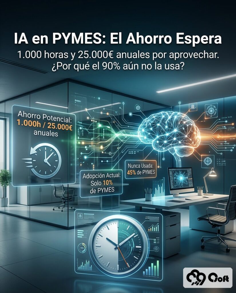 IA para Pymes: ahorro 1000 horas. ¿Por qué no la usan? Eficiencia y productividad con Inteligencia Artificial.