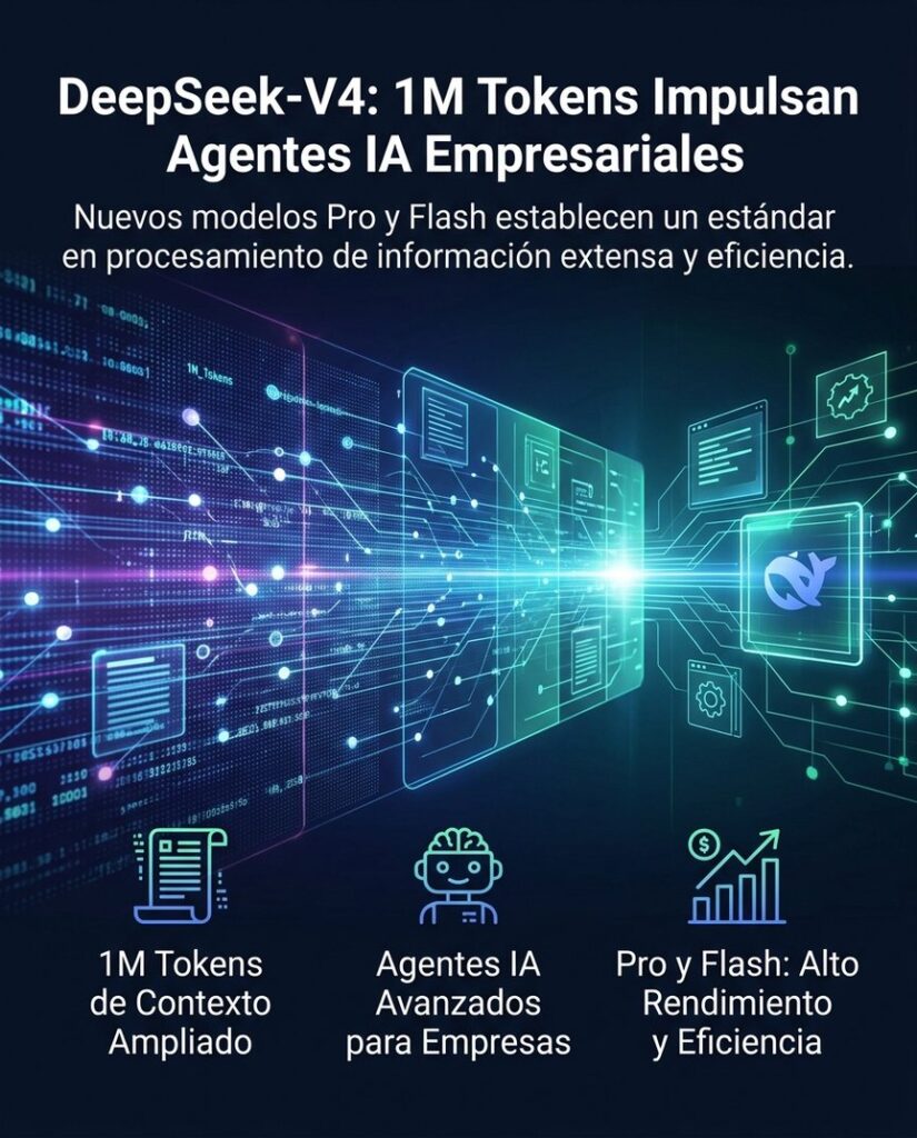 DeepSeek-V4: 1M tokens y agentes IA avanzados impulsan el contexto de modelos de lenguaje.