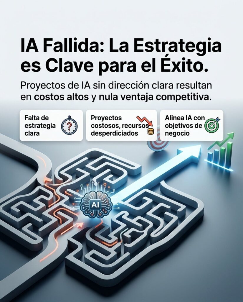Estrategia IA para evitar fracasos en proyectos de Inteligencia Artificial. Claves para un desarrollo exitoso y optimizado.