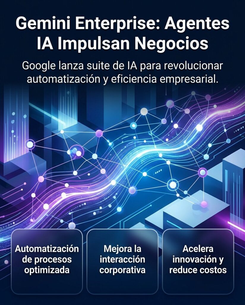 Gemini Enterprise de Google: Agentes IA transforman negocios, optimizando operaciones y crecimiento empresarial.